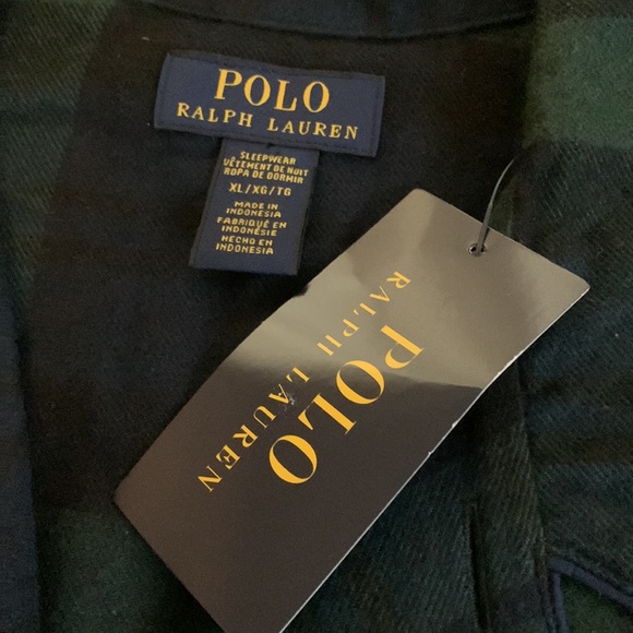 Polo by Ralph Lauren Loungewear Top Shirt XL NWT Green Blue - Picture 3 of 5